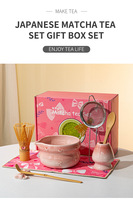 Ensemble Matcha Personnalisé en Gros 7 Pièces avec Bol en Céramique Fouet en Bambou Tamis Bol à Matcha avec Bec Verseur Coffret Cadeau pour les Amateurs de Matcha