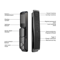 Cerradura Inteligente para Puerta con Reconocimiento Facial 3D UIELOCK QB50, Cámara con Huella Dactilar, Compatible con Puertas de Aluminio, Control Remoto por Aplicación WiFi Tuya en la Nube