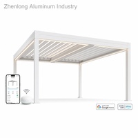 Pergola commerciale en aluminium avec toit à lames orientables et chauffages intégrés, pavillon 4x5m pour terrasse de restaurant