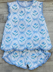 Vestido GSD3832 personalizado para niña pequeña, con lazos coloridos, al por mayor, sin mangas, conjunto infantil para bebé. - Product Image 3