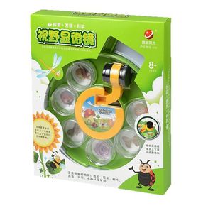ของเล่นแปลกใหม่ กระจกขยายพลาสติก ชุดทดลองวิทยาศาสตร์แมลงธรรมชาติ ชุดกล้องจุลทรรศน์วิทยาศาสตร์สำหรับเด็ก - Product Image 5
