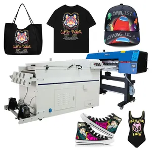Impressora digital de 4 cabeças, impressora digital de 60cm pet filme camiseta de impressão máquina de agitação pó dtf para impressora