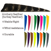4 InchTurkey Feather Fletching Flèches en bois Flèches de tir à l'arc avec points de champ pour la pratique du tir à l'arc classique