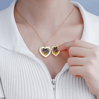 Collier pendentif personnalisé avec nom et photo, chaîne en forme de cœur, logo élégant en acier inoxydable pour couples, bijoux tendance en dropshipping