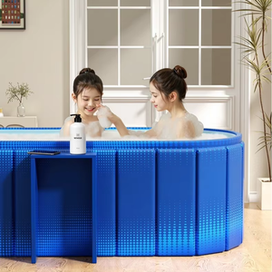 صفقة الجمعة السوداء وعيد الميلاد _ حوض استحمام من كلوريد البولي فينيل قابل للطي وإيقاع أزرق بسعة كبيرة ومحمول من كلوريد البولي فينيل - Product Image 5