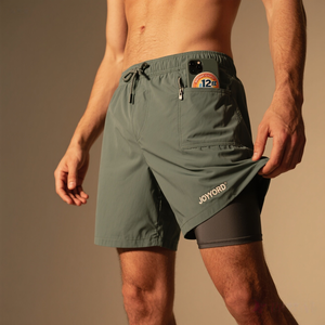 Pantalones cortos deportivos para hombre, elásticos de 4 vías y personalización completa, transpirables, para gimnasio y trabajo, ropa de calle, bolsillos, pantalones cortos de natación de talla grande - Product Image 1