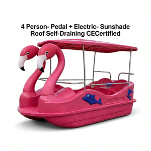 <span class=keywords><strong>Bateau</strong></span> à pédales Flamingo <span class=keywords><strong>rose</strong></span> pour 4 personnes avec toit pare-soleil imperméable, électrique et à pédales, <span class=keywords><strong>bateau</strong></span> de fête pour parc aquatique - Product Image 2