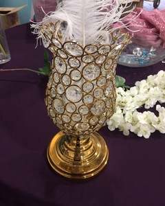 Rose Gold Crystal Bronze Kim Loại Nến Chủ Đứng Trụ Cột Cho Trang Trí Sự Kiện - Product Image 2