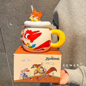<span class=keywords><strong>Mug</strong></span> en céramique <span class=keywords><strong>Disney</strong></span> avec paille, couvercle et poignée, tasse à café ou à lait pour enfants et usage domestique, cadeau de Noël - Product Image 2