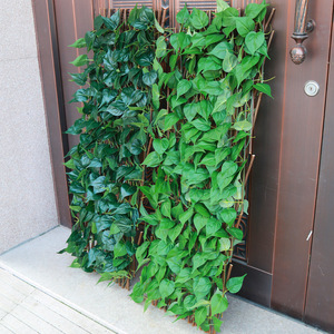 Clôture en bois avec plantes artificielles, séparateur de jardin, décoration extérieure, durable, résistant aux UV - Product Image 2