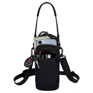 Sacs de transport pour bouteilles d'eau certifiés BSCI avec poche pour téléphone et bandoulière, manchons isolants pour bouteilles de 32 oz pour la randonnée et le camping - Product Image 1
