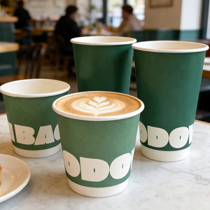 Vaso de Papel para Bebidas Calientes con <span class=keywords><strong>Tapa</strong></span>, Personalizado con Logotipo, Ecológico, Desechable, de Pared Simple o Doble, con Lámina Dorada - Product Image 3