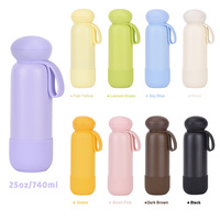 Botol Air Olahraga Stainless Steel Kapasitas Besar, Termos Vakum Portabel, Cangkir Tangan Modern untuk Luar Ruangan, Stainless Steel 304