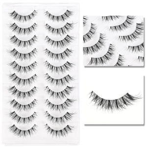 Extensions de cils en faux vison avec tige en coton plastique réutilisable, noires, en gros - Product Image 4