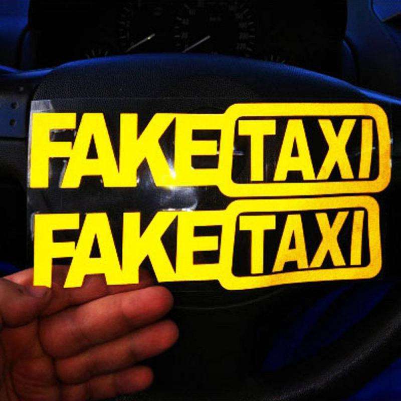 Fake Taxi Car Sticker - Funny Drift Sign Decal For Vehicles | Custom Windshield Bumper Sticker In Reflective Material - Foto 11