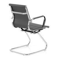 Chaise de bureau ergonomique sans roue traîneau en cuir PU stationnaire pour réunion, réception, visiteurs, événements en attente