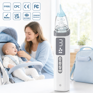 Aspirateur nasal automatique pour bébé, nettoyeur <span class=keywords><strong>de</strong></span> <span class=keywords><strong>nez</strong></span> électrique, aspirateur <span class=keywords><strong>de</strong></span> mucosités <span class=keywords><strong>avec</strong></span> 3 niveaux d'aspiration, kit rechargeable sans BPA, ABS+silicone - Product Image 1