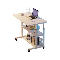 Bed naast tafel, in hoogte verstelbaar computerbureau, opklapbare laptop-koffietafel met wielen, computerbureau voor bed, computerbureau