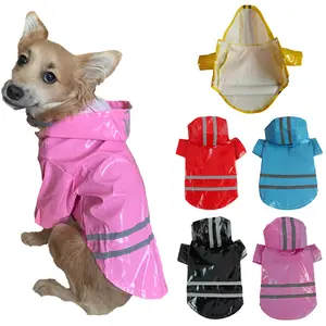 S-XL Pets Dog Clothes Hooded Raincoats Reflective Strip Dogs Rain Coat Waterproof Jackets Outdoor Breathable Clothes For Puppies