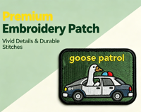 Patch brodé personnalisé en forme d'oie 5*3cm, léger, drôle, dessin animé, thermocollant, en feutre non tissé, badges à boucle et crochets pour chapeaux et vestes