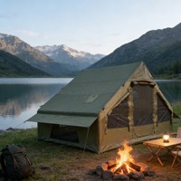 Carpa Familiar Fácil de Instalar para el Desierto, Carpa Exterior de Lona Oxford, Resistente al Viento y Espaciosa para Glamping Familiar
