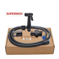 SUPERINOX Pulvérisateur de bidet tout-en-un avec vanne en T et support mural inclus
