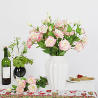 Top Grade Faux Chinois Bellflower Fleurs Décoratives Soie 3 Têtes Ballon Fleur Pièce Maîtresse Décor Real Touch Fleur