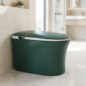 Inodoro Inteligente WaterMark Forest Verde Oscuro Mate sin Tanque con Flujo Lateral LED Táctil, Borde Plateado, Cerámico, Descarga Automática - Product Image 1