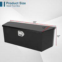 35 "X12" X12 "Negro Heavy Duty Acero Metal Pick up Almacenamiento Organizador Remolque Lengua Camión Caja de herramientas