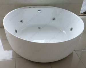 Famille Rondes Autoportant Stand Alone Whirlpool Hydro Massage Jacuzzi Spa Baignoire Pour Adultes - Product Image 2