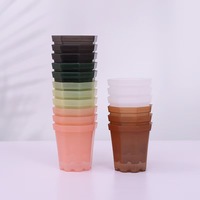 Pot de pépinière en plastique transparent de 9,8*9,5 cm, petit pot à fleurs pour plantes succulentes