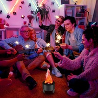 Lampe de table 3d Led Fake Campfire Fire Artificial Flickering Flame Effect Light For Bar Stage Halloween Christmas Party Decoration