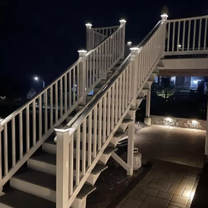 Pegangan PVC putih, sistem pagar t-rail luar ruangan pagar tangga tahan korosi mudah dipasang pagar pengaman tahan lama - Product Image 3