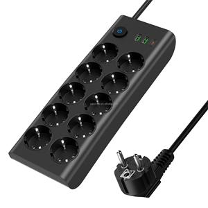 Artículos eléctricos 10 salidas de CA enchufe 16A tira de alimentación con carga inteligente Usb Europa más vendidos - Product Image 1