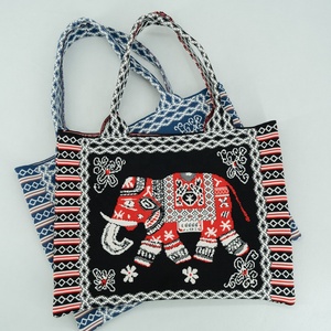 Sac à main fourre-tout tricoté pour femme style national sud-est asiatique motif éléphant - Product Image 5