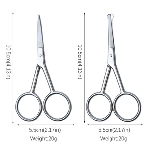 Forbici trucco precisione in acciaio inox-piccolo curvo bellezza Trimmer per le sopracciglia unghie delle ciglia - Product Image 4