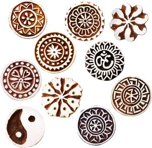 लकड़ी स्टाम्प मेंहदी प्रिंट ब्लॉक स्टाइलिश सीमा पैटर्न मेंहदी लकड़ी की टिकटें - Product Image 3