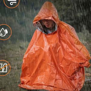Poncho de camping et de randonnée résistant aux intempéries, imperméable et coupe-vent, réutilisable, d'urgence pour la survie, imperméable en emballage sac. - Product Image 3