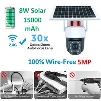 Mini Cámara solar Ramic de 8K con zoom de 40X Cámara DE SEGURIDAD impermeable 4K Uled PTZ Estilo al aire libre Tuya App 40X Zoom Wifi Grabadora