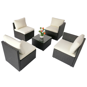 Ensemble de <span class=keywords><strong>salon</strong></span> miniature en rotin tressé de haute qualité avec structure en acier pour patio et balcon, vente en gros d'usine - Product Image 5