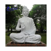 Statue de bouddha en marbre, Statue Feng Shui personnalisée, taille de vie, siège, vente en gros,