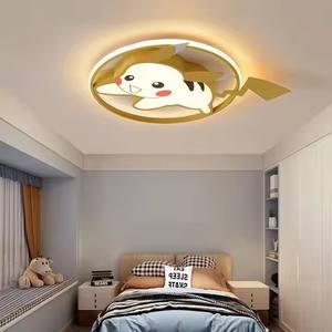 Потолочный светильник с изображением Пикачу, светодиодный, 39 Вт, с плавной регулировкой яркости в трех цветах, для спальни, кабинета, детского сада, защита глаз - Product Image 1