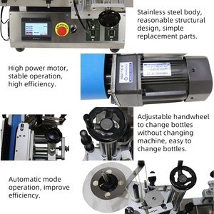 MT-100 Factory Wholesale Intelligent Control Desktop Automatic Self Adhesive Beer Juice Beverage Bottle Sticker <b>Labeling</b> Machine - Product Image 2