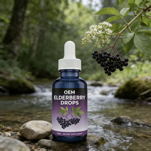 Gouttes liquides <span class=keywords><strong>de</strong></span> <span class=keywords><strong>sureau</strong></span> <span class=keywords><strong>noir</strong></span> à marque privée pour le soutien immunitaire, extrait <span class=keywords><strong>de</strong></span> Sambucus Nigra, complément alimentaire à base <span class=keywords><strong>de</strong></span> plantes, 30 ml, OEM - Product Image 2