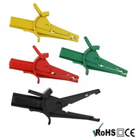 Amass 27.264 Pince crocodile en laiton nickelé avec isolation écologique tout-en-un en nylon, aiguille d'insertion auxiliaire 4mm