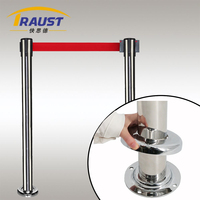 Traust Rétractable En Acier Aéroport Queue Gestionnaire De Ligne Stanchion Sécurité Foule Contrôle Ceinture Barrière Poteaux Système Diviseurs