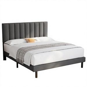 Letto Moderno Imbottito in Velluto con Doghe in Legno Robuste, Facile da Montare, Disponibile in Misure King e Queen - Product Image 2