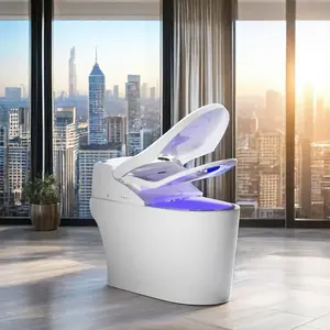 Veilleuse allongée au sol au design moderne avec télécommande EGS CUPC Toilette en céramique avec housse de siège de toilette intelligente