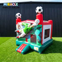 Château gonflable commercial sur le thème du football 3D, 13x13 pieds, pour la location événementielle