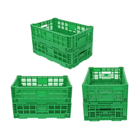 QS Caisses de fruits et légumes en plastique de transport pliable abordable Boîte de rangement pliante pour l'agriculture